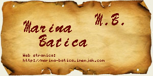 Marina Batica vizit kartica